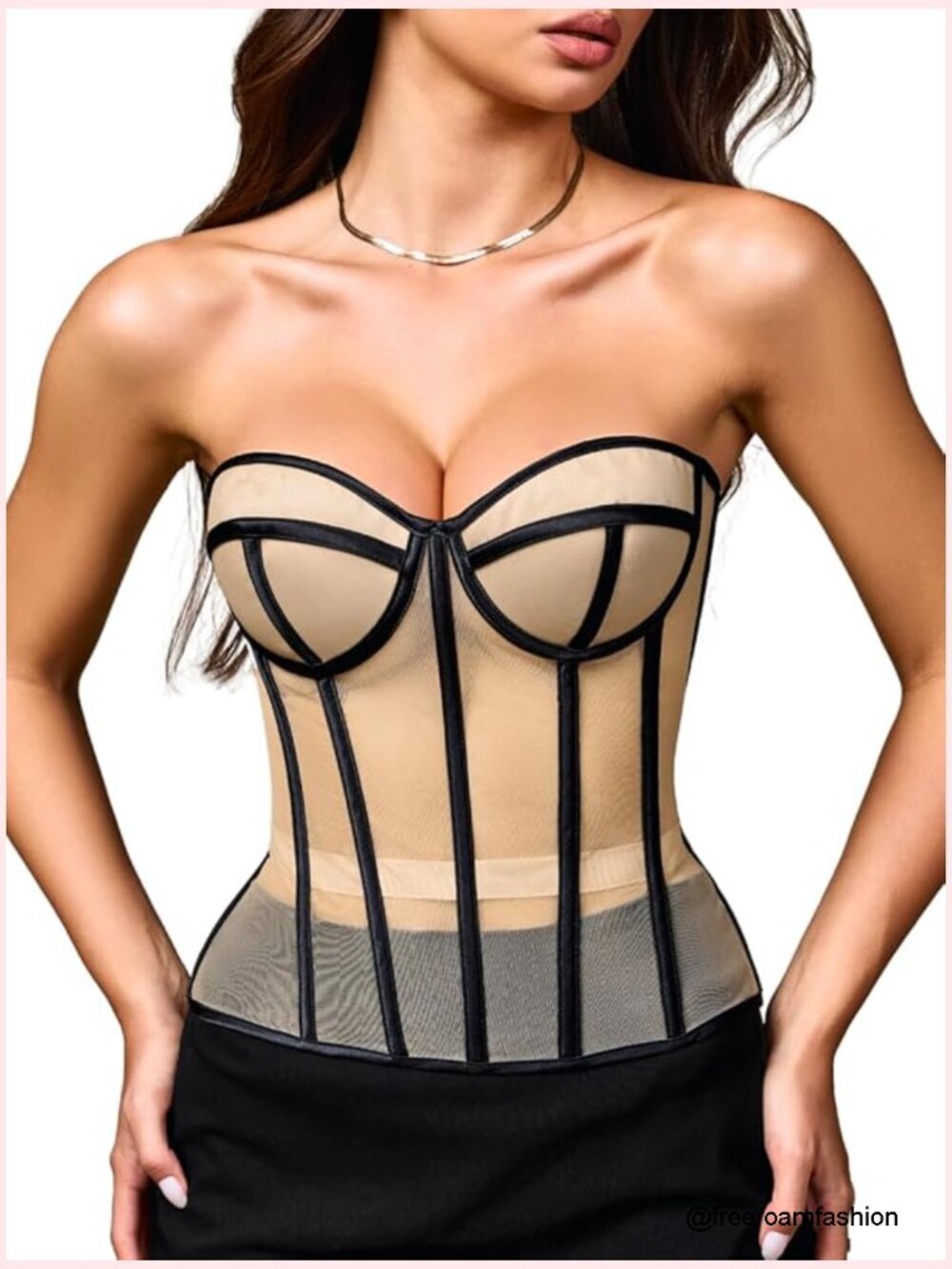 Sexy Lace Sheer Mesh Push-Up Underwire Bustier Shapewear Corset Party Outfit